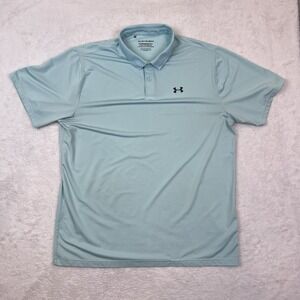 Under Armour Shirt‎ Mens 3XLT Mint Polo Short Sleeve Golf Performance Stretch